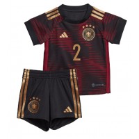 Echipament fotbal Germania Antonio Rudiger #2 Tricou Deplasare Mondial 2022 pentru copii maneca scurta (+ Pantaloni scurti)